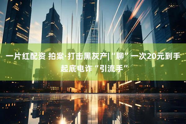 一片红配资 拍案·打击黑灰产|“聊”一次20元到手 起底电诈“引流手”